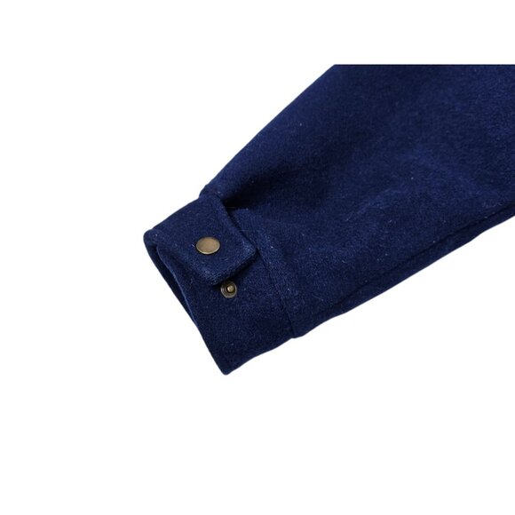 VTG Pendleton Virgin Wool Overcoat Jacket Blue Men's Large Striped Lined - Picture 15 of 16